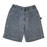 Phat Farm Double Knee Denim Shorts - 32W 11L Grey Denim