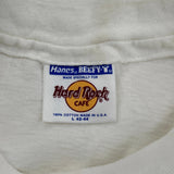 Hard Rock Cafe Single Stitch T-Shirt - Large White Cotton