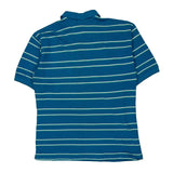 Izod Striped Polo Shirt - Medium Blue Cotton