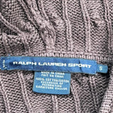Ralph Lauren Sport Cable Knit Hoodie - Small Brown Cotton