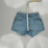 501 Levis Denim Shorts - 24W UK 4 Light Wash Cotton