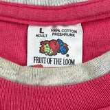 Single Stitch 90S Blank Fruit Of The Loom Layered T-Shirt - Large Red Cotton