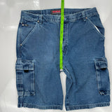 Wrangler Cargo Denim Shorts - 38W 10L Blue Cotton
