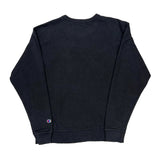 Champion Spellout Sweatshirt - Medium Black Cotton