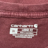 Carhartt T-Shirt - XL Burgundy Cotton