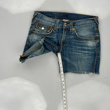 True Religion Denim Shorts - 30W UK 8 Blue Cotton