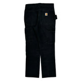 Carhartt Double Knee Carpenter Trousers - 30W 30L Black Cotton
