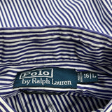 Polo By Ralph Lauren Striped Shirt - Large Blue Cotton