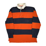 Tommy Hilfiger Striped Rugby Shirt - XL Navy Cotton
