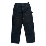 Carhartt Double Knee Carpenter Pants - 26W 28L Black Cotton