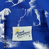 Hawaiian Islands Royal Creations Graphic Hawaiian Shirt - Small Blue Polyester Blend