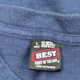 Fruit Of The Loom Single Stitch T-Shirt - Large Blue Cotton Blend