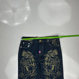Christian Audigier Graphic Jeans - 36W 32L Blue Denim
