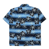 Vintage Extreme Gear Floral Hawaiian Shirt - Medium Blue Polyester