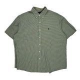 Ralph Lauren Checked Short Sleeve Shirt - XL Green Cotton