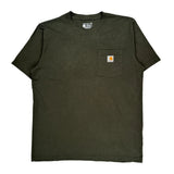 Carhartt T-Shirt - Large Green Cotton