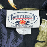 Pacific Legend Apparel Floral Hawaiian Shirt - Large Black Cotton
