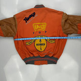 Number 1 Unbranded Graphic Varsity Jacket - Medium Brown Cotton