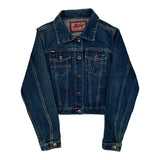 Fubu Cropped Denim Jacket - Medium Blue Cotton