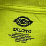 Dickies T-Shirt - 2XL Yellow Cotton Blend