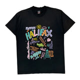 Single Stitch Halifax Fruit Of The Loom Graphic T-Shirt - XL Black Cotton Blend
