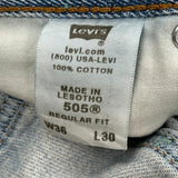 Levis 505 Jeans - 36W 30L Light Wash Cotton