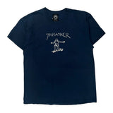 Skateboarding Thrasher Graphic T-Shirt - Large Blue Cotton