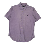Ralph Lauren Checked Short Sleeve Shirt - Medium Purple Cotton