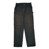 Carhartt Double Knee Carpenter Pants - 30W 34L Black Cotton