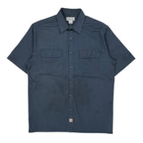 Carhartt Short Sleeve Shirt - Large Blue Polyester Blend