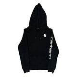 Carhartt Spellout Hoodie - Small Black Cotton