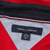 Tommy Hilfiger Striped Long Sleeve Polo Shirt - XL Red Cotton