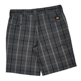 Dickies Checked Shorts - 40W 11L Grey Cotton Blend