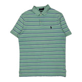 Polo By Ralph Lauren Striped Polo Shirt - Medium Blue Cotton