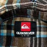Quiksilver Checked Flannel Shirt - Small Beige Cotton