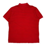 Tommy Hilfiger Striped Polo Shirt - Large Red Cotton
