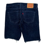 511 Levis Denim Shorts - 33W 10L Blue Corduroy