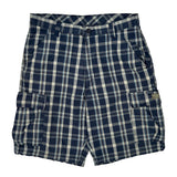 Wrangler Checked Cargo Shorts - 36W 11L White Cotton