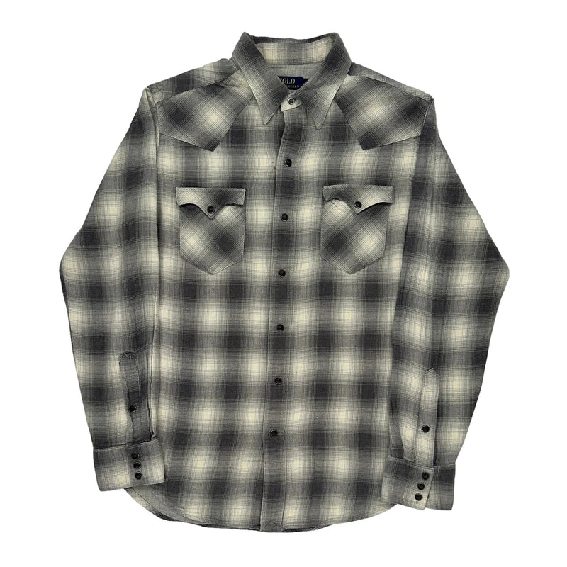 Polo By Ralph Lauren Checked Flannel Shirt - Medium Grey Cotton