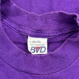 Blank Bvd Single Stitch T-Shirt - Large Purple Cotton