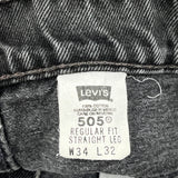 Levis 505 Jeans - 33W 32L Gray Cotton