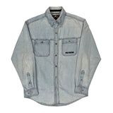 An American Legend Harley Davidson Graphic Denim Shirt - Small Light Wash Cotton