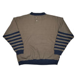 90S Cezar Striped Sweatshirt - Large Brown Cotton