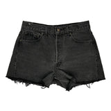 Levis Denim Shorts - 28W UK 8 Black Denim