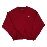 Starter Sweatshirt - XL Red Cotton Blend