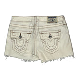 True Religion Mini Denim Shorts - 28W US 2 White Cotton