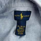 Age 18-20 Ralph Lauren Shirt - XL Blue Cotton
