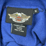 Harley Davidson Roll Neck Sweater - Medium Blue Cotton