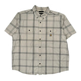 Carhartt Checked Short Sleeve Shirt - 2XL Cream Cotton