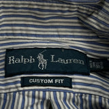 Ralph Lauren Striped Shirt - Large Blue Cotton